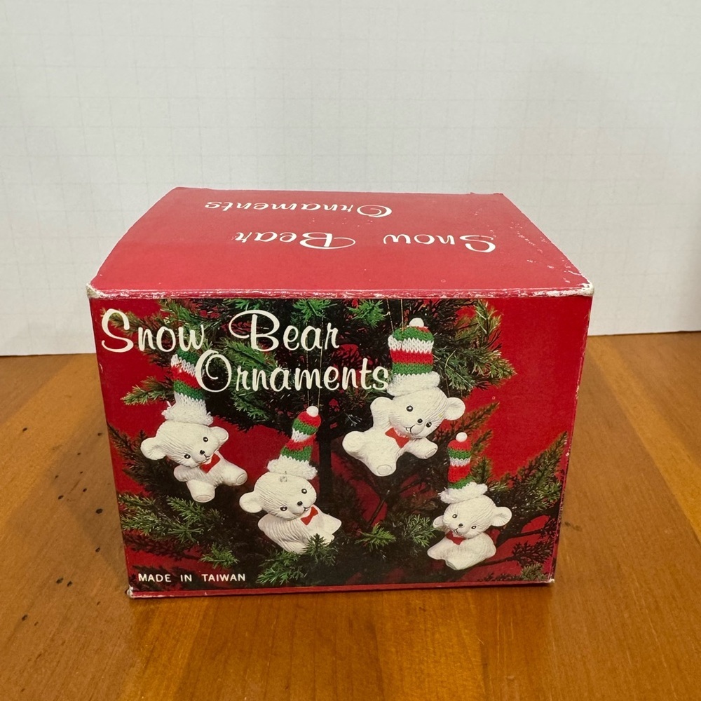 Vintage 80’s snow bear ornaments glass - Picture 2 of 6
